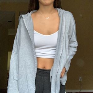 Gray Zip-Up Hoodie